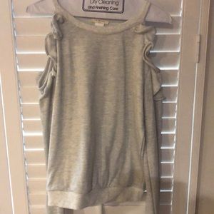 Heather Gray “cold shoulder” sweatshirt